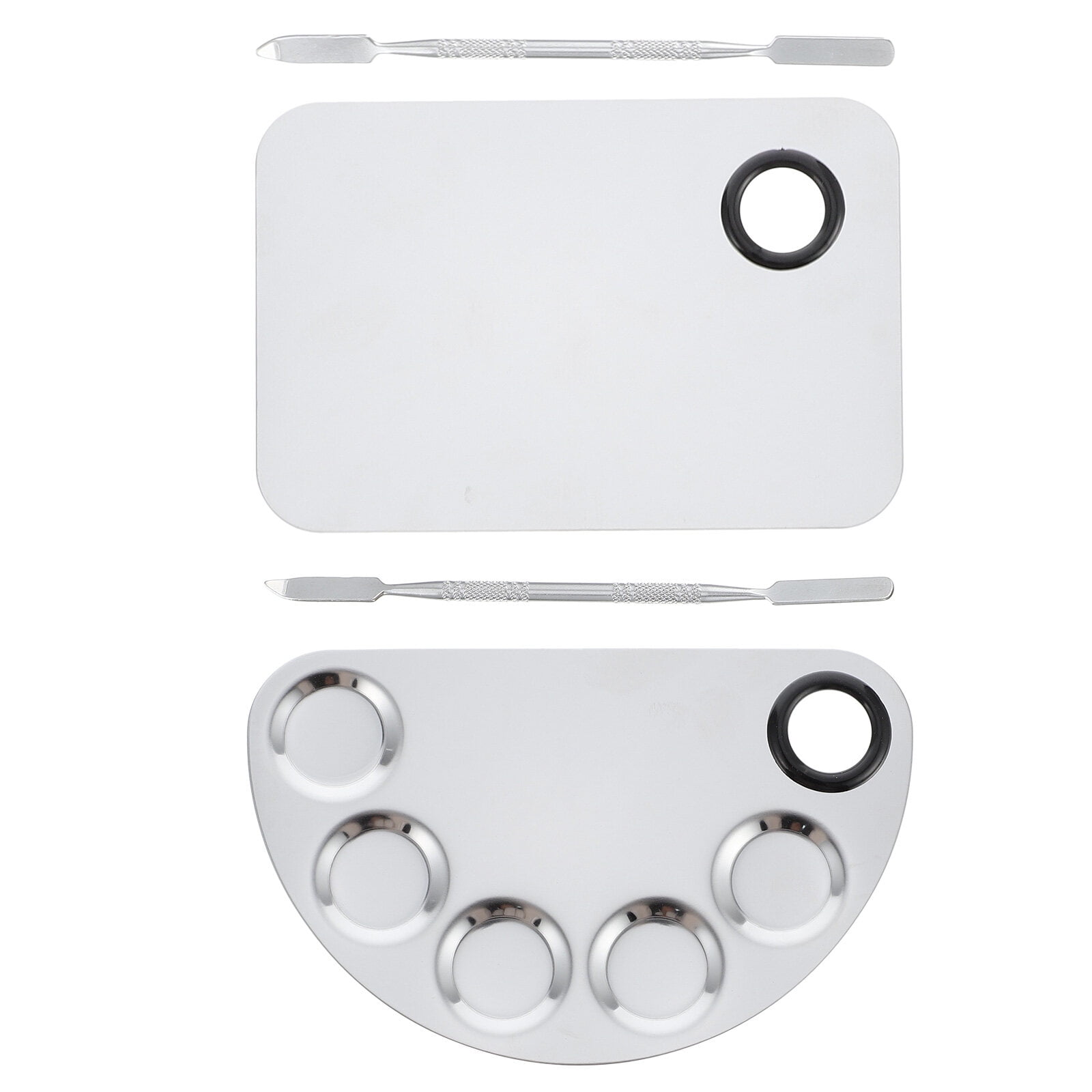 2 Sets/4pcs Stainless Steel Color Palettes Beauty Tools Cosmetic