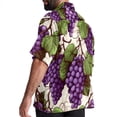 thumbnail image 3 of Grape Men's Short Sleeve Poplin Shirt, Button Down Casual Summer Beach Printed Unisex Shirt, 3 of 6