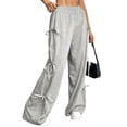 thumbnail image 3 of Women'S Baggy Sweatpants Elastic Waist Casual Wide Leg Pants with Pocket Y2K Going Out Travel Pants Light Gray XS, 3 of 9
