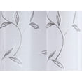 thumbnail image 3 of WARM HOME DESIGNS Pair of Short Length 54" x 72" Sheer White Curtains with Gray Charcoal Leaf Embroidery., 3 of 3