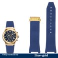 thumbnail image 3 of Correa de reloj deportiva resistente al agua de caucho de silicona con muesca para la serie Fe-rra-gamo F-80 para hombre, color negro, verde y azul, 3 of 5