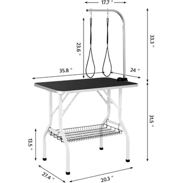 Image showcasing 36'' Large Dog Grooming Table – Foldable Pet Station with Adjustable ...