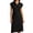 Black, variant on Womens Summer Casual Mini Dresses Short Sleeve Split Elegant Knit Dress Long Sleeve Split Loose Fit Collar Fashion Beach Dress Green S-XXL