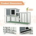 thumbnail image 4 of Coziwow 55'' Wooden Rabbit Hutch Outdoor Large Animal House with Tray and Ramp, Gray, 4 of 14