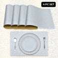 thumbnail image 6 of Decozen Placemats Set of 8 for Dining Table, Table Plastic Placemats, Rectangular PVC 18x12 - Silver, 6 of 8