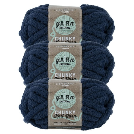 UPC: 0842093122647 | Lion Brand Yarn AR Workshop Dusk Jumbo Polyester Chenille Blue Yarn 3 Pack