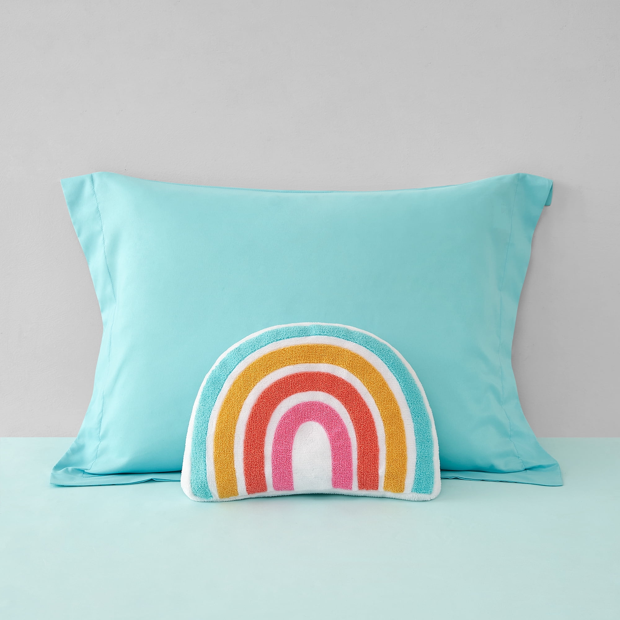 (2 pack) Your Zone Kids Rainbow Decorative Pillow 10” x 14”, Chenille Plush Polyester, Unisex, Multicolor