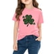 thumbnail image 4 of Blusas y camisas de manga corta con cuello redondo para niños y niñas, camisetas gráficas de manga corta, blusas con estampados bonitos para la temporada escolar., 4 of 9