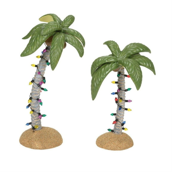 Department 56 Christmas Village Christmas Palms Village Accessory Set, 2 Pieces9in H