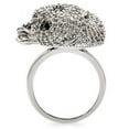 thumbnail image 4 of Rhodium + Ruthenium Brass Ring with AAA Grade CZ in Black Diamond for Women Style 1W083, 4 of 8