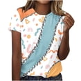 thumbnail image 1 of Birdeem Blouse Mode Femme Manches Courtes Col Rond Rétro Imprimé Ample, 1 of 4