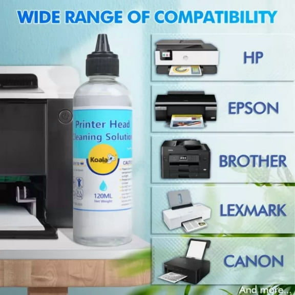 Print Head Cleaning Kit 120Ml Cleaner Solution Inkjet Printer Brother Hp Canon