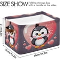 thumbnail image 3 of Love Heart Penguin Foldable Storage Basket for Shelves, Collapsible Sturdy Storage Bin with Handles, Canvas Storage Cube for Organizing Closet 2PC Home Decor, 3 of 7