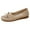 Khaki, variant on Rokment Womens Wedge Slip on Walking Loafers Vintage Bow Leather Low Heels Ballet Flat Dress Shoes Boho Beach Casual Spring Fall Footwear Black Size 6.5