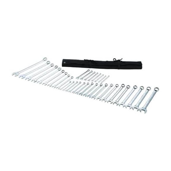 Westward Combination Wrench Set, 15 Degree Head Angle, 35-Piece 54DF95