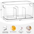 thumbnail image 2 of Paquete de 2 contenedores de plástico transparente con 5 compartimentos, suministros de arte divididos, organizador de maquillaje cosmético, contenedor de almacenamiento multiusos para tocador, baño,, 2 of 5