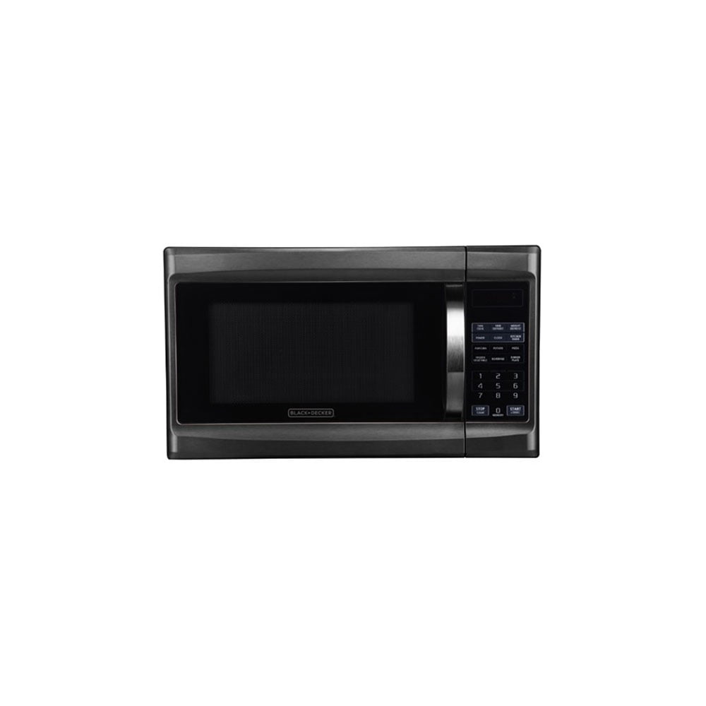Black+Decker 1000 Watt 1.3 Cubic Feet Microwave Oven, Black Stainless