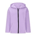 thumbnail image 6 of Cethrio Girls Hoodies with Zipper, Hooded Long Sleeve Fall Casual Girls' Outerwear Purple Size 10, 6 of 8