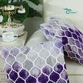 thumbnail image 5 of Throw Pillow Case CaliTime Pack of 2 Colorful Geometric Trellis Cushion Cover Shell for Couch Sofa Farmhouse Decoration 18" X 18" Main Grey Purple Eggplant, 5 of 7