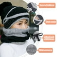 thumbnail image 3 of Cyiecw Winter Warm Knitted Beanie Hat Scarf and Mask Set  for Women Black, 3 of 7