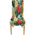 thumbnail image 2 of Bright Floral Chair Covers Set of 4 Summer Colorful Seamless Pattern with Tropical Plants and Hibiscus Flow Dining Chair Protector Cover Seat Slipcover for Hotel, 2 of 4