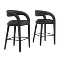 thumbnail image 2 of Modway Pinnacle Vegan Leather Bar Stool Set of Two in Black Black, 2 of 10