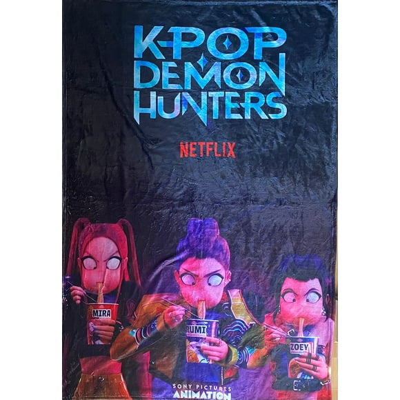 Exclusiva! Cobija Frazada Ultra Suave K-Pop Demon Hunters Guerreras Huntrix Ramen