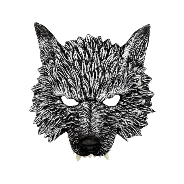 Bewildely Mascarada Máscaras de Halloween Efecto 3D Destaca entre la multitud Máscara de juego de rol Halloween Se adapta bien a la piel Kits de decoración para fiestas Plata