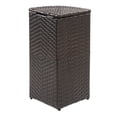 thumbnail image 6 of happimess Chloe 15.56-Gallon All-Weather Wicker/Metal Corner Hideaway Outdoor Trash Can for Package Delivery, Patio Furniture, Cushions, Gardening Tools, Pool Supplies, Brown, HPM1200A, 6 of 9