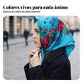 thumbnail image 3 of Abbraccia Pañuelo étnico floral para mujer, estampado ruso, cuadrado, cálido y protector, 3 of 5