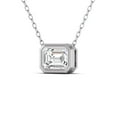 thumbnail image 2 of SZUL Women's Lab Grown 1 Carat Emerald Cut Bezel Set Diamond Solitaire Pendant in 14K White Gold, 2 of 6