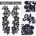 thumbnail image 3 of 4Pairs Flower Lace Fabric Applique Black Floral Embroidered Sew on Patches Water Soluble DIY Wedding Dress Headwear Collar Neckline Mesh Trims, 3 of 6