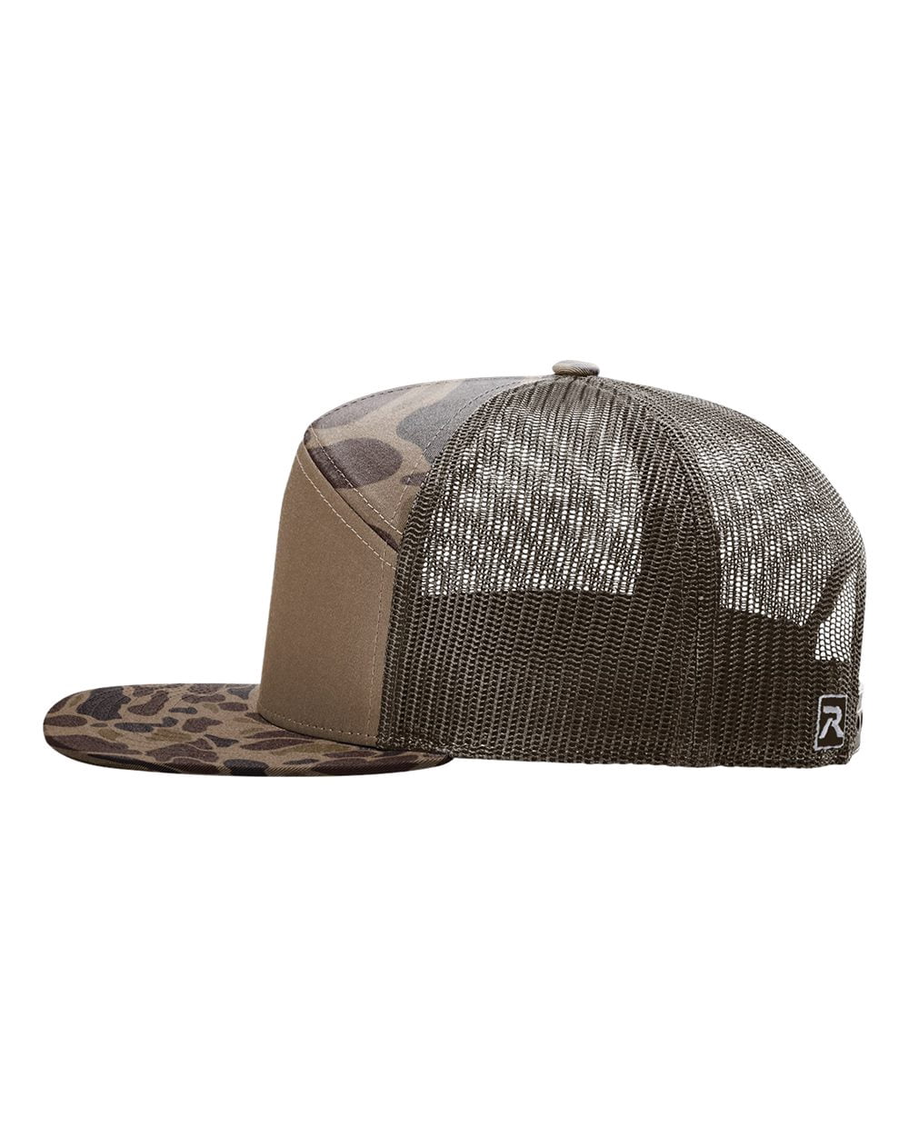 Heritage Pride Men's Camo Trucker Hat - Elk Antler Hunting Camouflage Snapback Cap, Bark Duck Camo/Brown