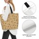 thumbnail image 3 of Disketp Brown Flowers Bolsa Tote Estampada para Mujer, Bolso de Hombro y de Mano para Compras y Viajes, 3 of 8
