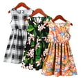thumbnail image 6 of Girls Cotton Dress for Kids Toddler Sleeveless Casual Sundress Teen Summer Flower Printed Jumper Princess Dress for 3-12Y, 6 of 8