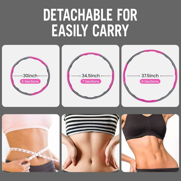 Holvon Weighted Hoola Hoop Ab Workout Equipment for Home Gym, Exercise Hula Hoop with 8 Detachable Sections