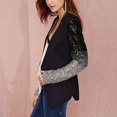 thumbnail image 3 of Woman Blazer OL Slim Long Sleeve Jacket Sequins Tops Short Cardigan Blouse Coat, 3 of 5