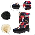 thumbnail image 5 of Camo Mid Calf Winter Snow Boots for Women Men Platform Thickened Fuzzy Lined Hook and Loop Long Booties Red Size 10.5, 5 of 5