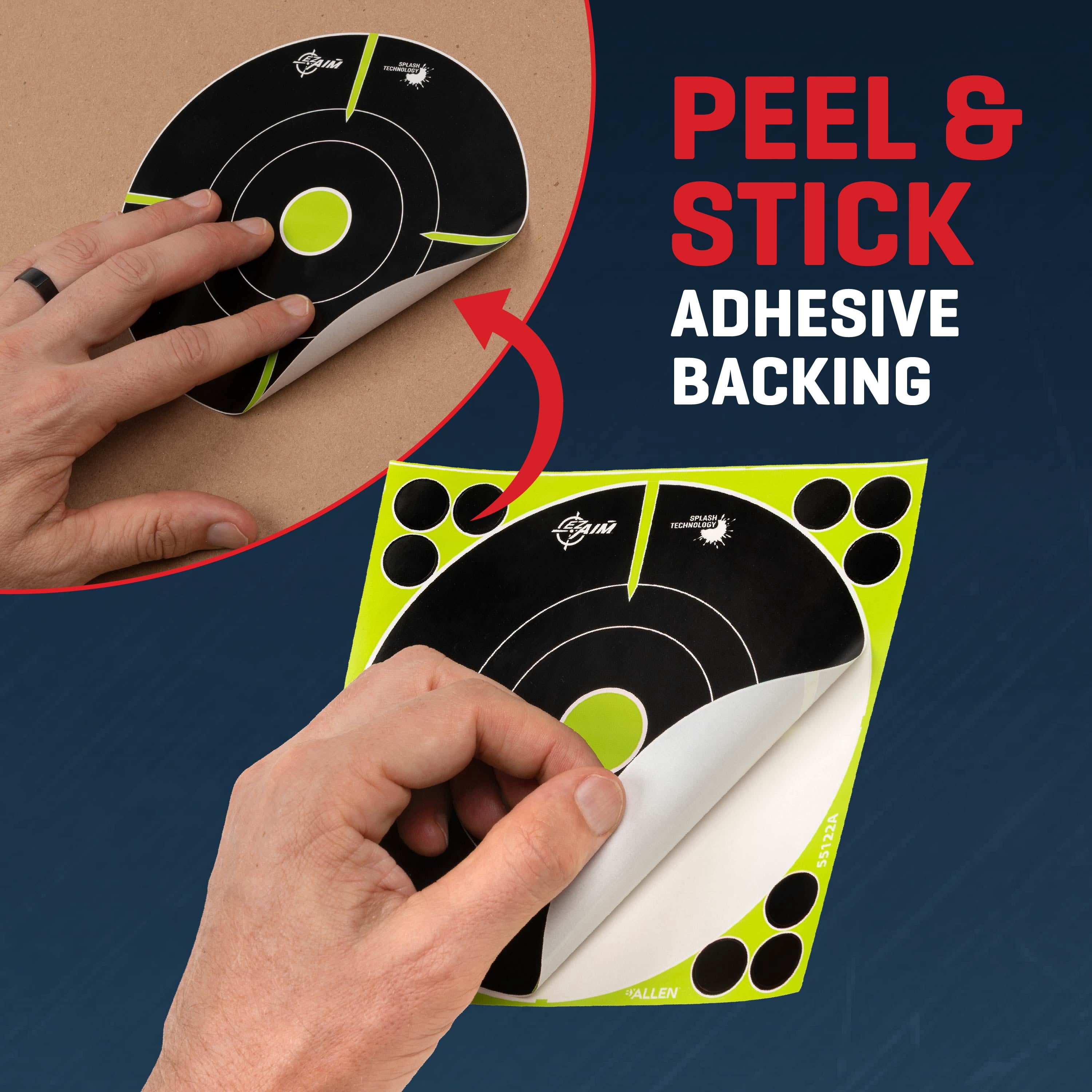 EZ Aim Splash Adhesive Bullseye Targets, 6 x 6 Inch, 10 Pack