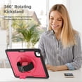 thumbnail image 5 of for Kids Rugged Heavy Duty Case for iPad Air 13 2024, Shockproof 360 Degree Rotatable Kickstand with Handstrap Protective Hybrid Cover Case for iPad Air 13 2024, Rose, 5 of 12