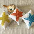 thumbnail image 5 of 22x22 inch (55x55 cm) Throw Pillow Cover, White Accent Pillow, Beaded Orange Starfish Nautical Ocean Beach Theme Pillow Cover, Linen Floral Mediterranean, Sea - Starfish Makeover, 5 of 10