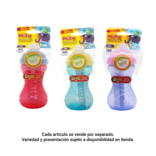Vaso Entrenador Nuby Click It! 6 meses 300 ml varios modelos 1 pza