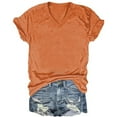 thumbnail image 4 of Uooqdmx Lightweight Tops & Blouses, Womens Tops Casual, Going Out Tops for Women, Womens T Shirts Loose Fit, Short Sleeve Shirts for Women, Orange XXL, 4 of 8
