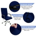 thumbnail image 3 of PiccoCasa Stretchy Office Chair Slipcover Swivel Computer Chair Cover, Navy Blue Medium, 3 of 6