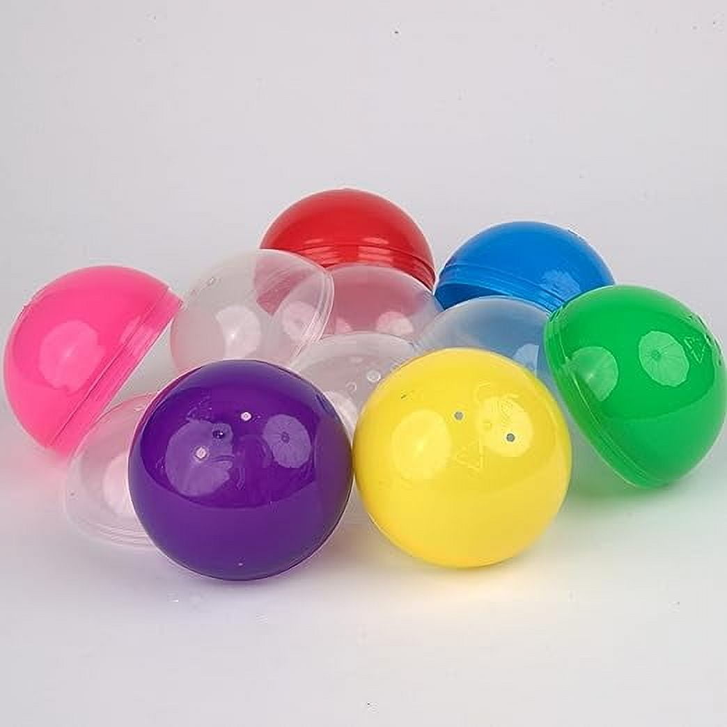 Vending Machine Capsules - 3.9 Inch Empty Plastic Capsules - 6 Pcs Clear-Colored Round Capsules - 100 mm Toy Capsules - Empty Capsule Balls for Prizes - Candy Hunt Containers - Bath Bombs Molds
