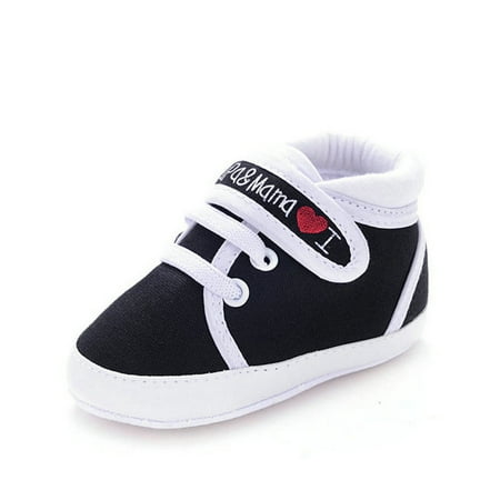 Enjoyofmine Newborn Baby Boy Girls Soft Soled Non-Slip High Top Casual Sneakers