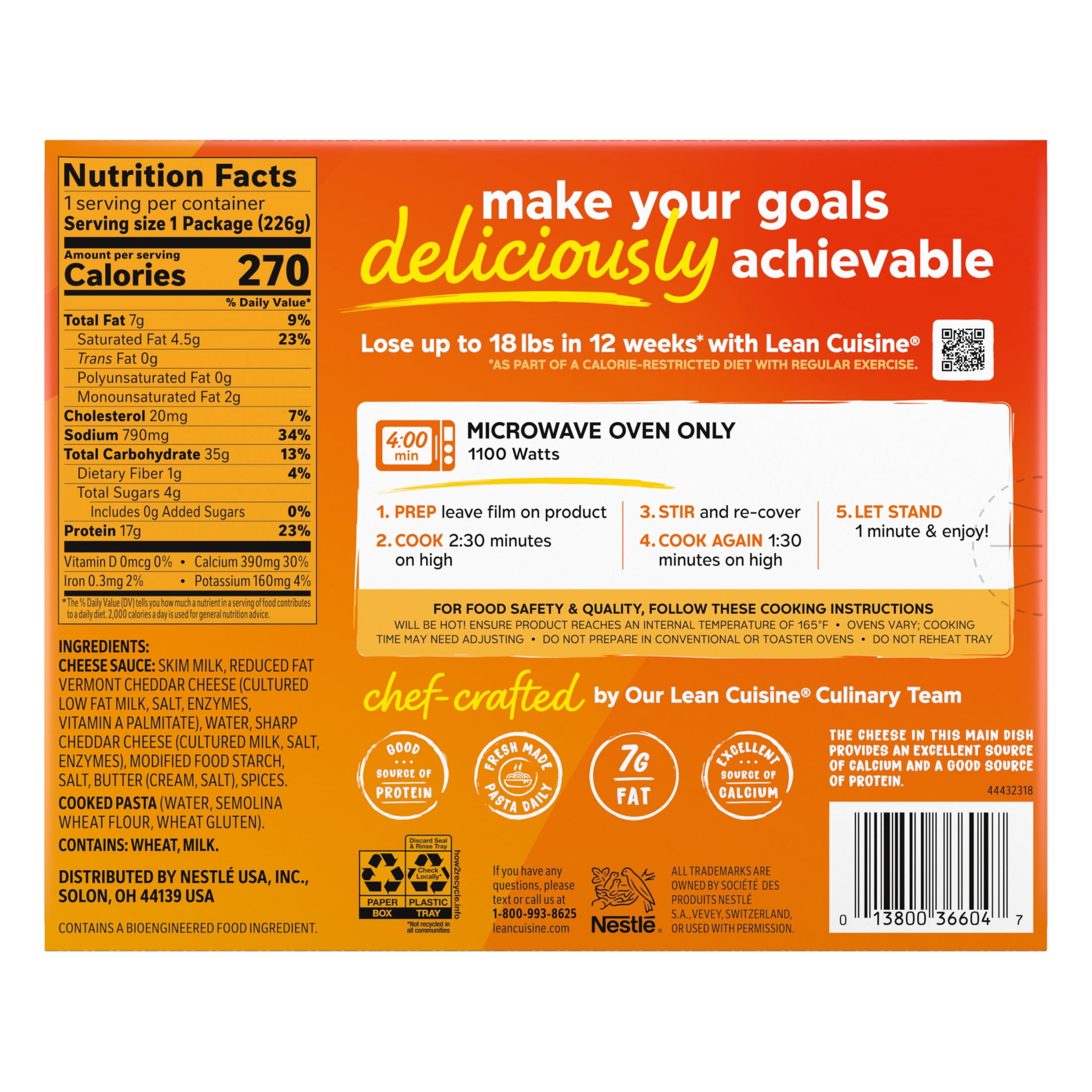 Lean Cuisine Vermont White Cheddar Mac & Cheese Frozen Meal, 8 Oz