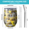 thumbnail image 5 of 12oz Stemless Wine Tumblers Cartoon Construction Vehicles Splashes Gray Vacuum Insulated Stainless Steel Travel Tumbler Cups Mug with Lid and Straw for Champaign,Cocktail,Beer with Cleaning Brush, 5 of 5