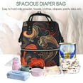 thumbnail image 2 of Ratiio Fiery Floral Pattern Mummy Backpack - Waterproof Twill Canvas, Large Capacity Diaper Bag with Multiple Pockets and Adjustable Straps, 2 of 3