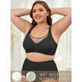 thumbnail image 3 of Chiclily Women's Wireless Bras Comfort Everyday Full Coverage Bra Black 2XL Supportive T-Shirt Bra, 3 of 8